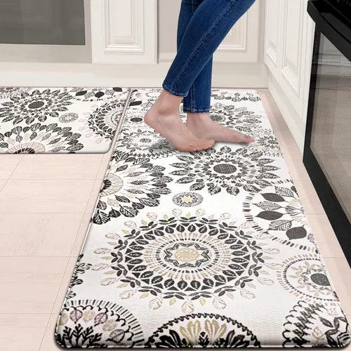 Vista 9 de Juego de alfombras de cocina Sofort de 2 piezas, antifatiga, para el suelo, alfombras de cocina antideslizantes e impermeables, alfombras cómodas