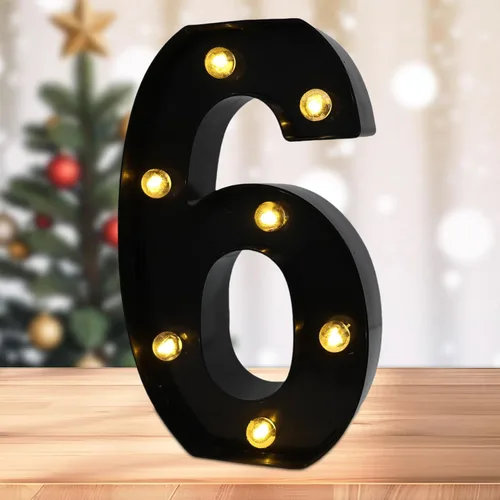 Vista 35 de Números de marquesina LED, números iluminados 2025 para fiestas, letras pequeñas iluminadas, número iluminado a pilas para cumpleaños o decoración