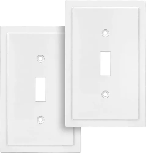 Vista 74 de Henne Bery Placa decorativa de pared con borde moderno, tapa de tomacorriente para cubrir enchufe, aleación de zinc maciza duradera