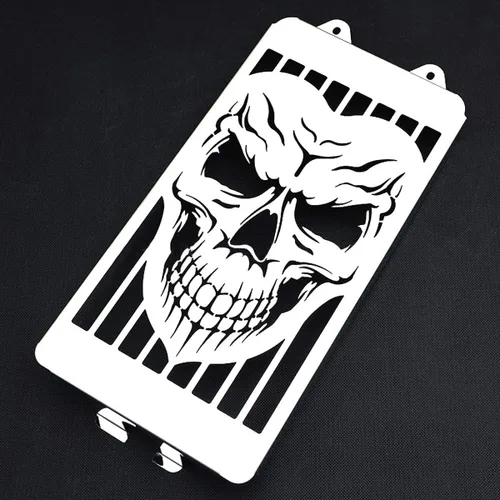 Vista 2 de Cubierta Protectora Rejilla Parrilla Protector Refrigerador Compatible con Honda VTX 1300 VTX1300 C R S T 2003-2009 (SKULL)