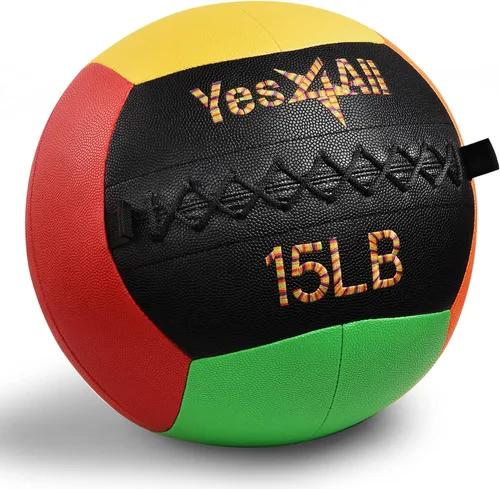 Vista 15 de Yes4All Bola de pared, bola de arena de hierro con peso de cuero suave para ejercicio multifuncional dinámico, 6 libras - 30 libras