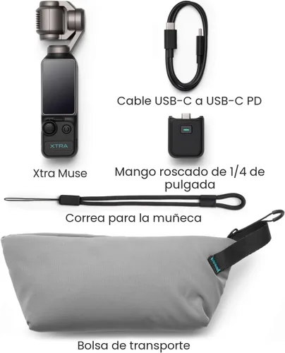 Vista 5 de Xtra Muse, cámara de vlogging con videos CMOS de 1 pulgada y 4K/120fps, cámara de bolsillo con estabilizador de cardán de 3 ejes, enfoque rápido