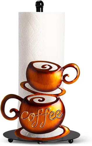 Soporte de papel para toallas en pie para encimera para amantes del café, hombres y mujeres, decoración rústica de cocina y accesorios, decoración