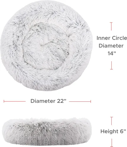 Vista 4 de FuzzBall - Cama de lujo acogedora para perros y gatos antideslizante base impermeable lavable a máquina duradera 3 colores disponibles