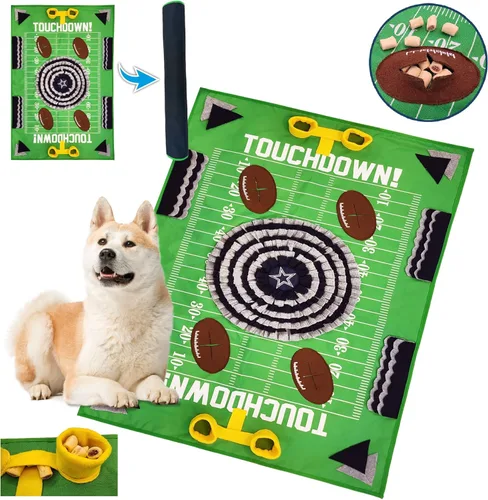 Vista 13 de NFL Buffalo Bills - Tapete para olfatear perros – Comedero lento interactivo para mascotas, diseño de campo de fútbol, juguete de rompecabezas
