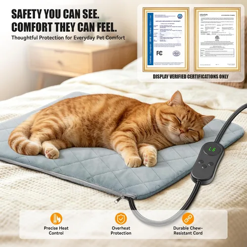 Vista 6 de Cama térmica para gatos para mascotas/perros, almohadilla térmica