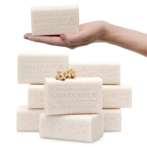 Vista 10 de Australian Botanical Soap 6.5 OZ Paquete de 4, Barras de Jabón de Leche de Cabra con Aceite de Soja, Enriquecidas con Manteca de Karité Orgánica