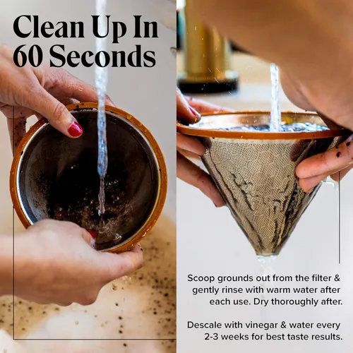 Vista 5 de Pour Over, filtro de café – Filtro de café de goteo para Chemex, reutilizable, Hario V60 y otras cafeteras