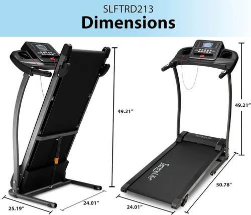 Vista 8 de SereneLife SereneLife Folding Treadmill Exercise Running Machine - Electric Motorized Running Exercise Equipment for Apartment Home/Office Jogging