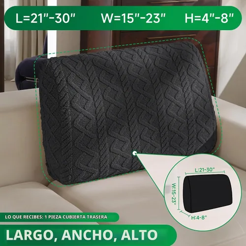 Vista 2 de OHSIO Fundas para Cojines de Sofá, Funda de Sofá de Felpa Super Suave y Gruesa Elástica Funda de Sofá Seccional Lavable Amigable para Mascotas Gris
