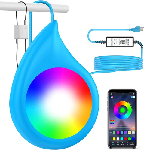 LyLmLe Luces LED para piscina con control de aplicación, luces sumergibles subacuáticas regulables RGB de 20 W con imanes, 800 lm, IP68 impermeable