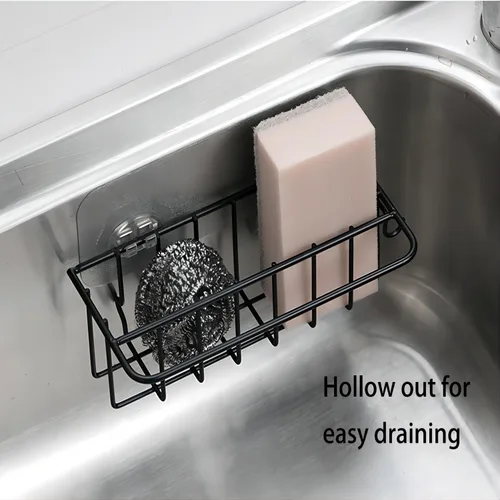 Vista 9 de Multifunctional 3-in-1 Self Adhesive Sponge Holder for Kitchen Sink Caddy and Organizer Rack Storage Shelves Accessories No Drilling Place for