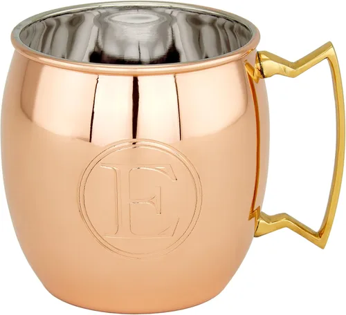 Vista 10 de Old Dutch International Taza sólida Moscow Mule, 16 onzas, monograma A, cobre
