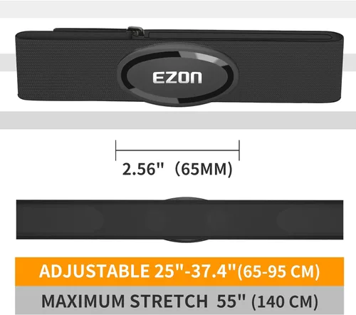 Vista 9 de EZON Heart Rate Monitor Chest Strap C009Pro,ANT+& Bluetooth 5.1 Dual Protocol,Up to 400H Battery Life,Compatible with