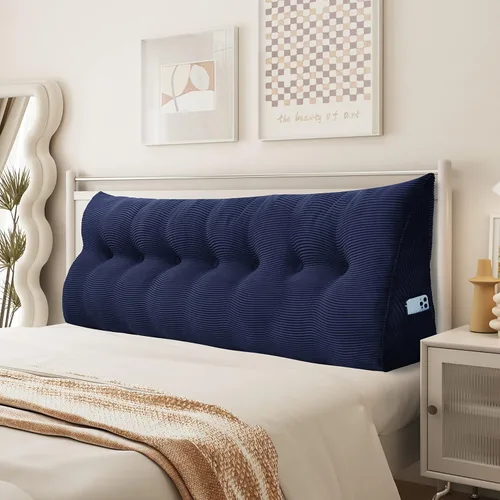 Vista 51 de Almohada de cuña para sentarse en la cama, almohada de lectura para adultos, soporte para respaldo, almohada de cabecero, sofá cama, cojín de Negro