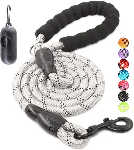 Vista 17 de BAAPET - Correa para perro de 2, 4, 5, 6 pies con mango acolchado cómodo y hilos altamente reflectantes para perros pequeños, medianos y grandes