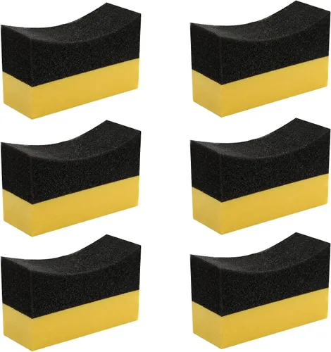 Vista 8 de 12 piezas de esponja de apósito de brillo para neumáticos, almohadillas de aplicador de apósito para neumáticos, esponja de pulido