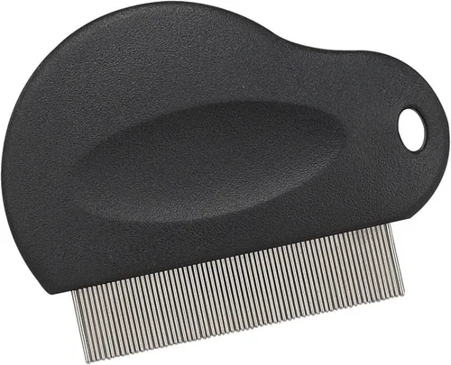 Vista 2 de Master Grooming Tools Peines para pulgas de agarre contorneado, peines ergonómicos para eliminar pulgas, negro, 3 pulgadas