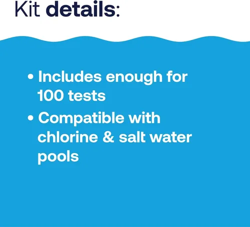 Vista 2 de HTH 1275 Kit de prueba de 6 vías para el cuidado de piscinas, probador químico de agua para piscinas, 100 pruebas