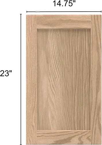 Vista 3 de 14.75W x 23H Puerta de gabinete de cocina de roble sin terminar estilo shaker de repuesto