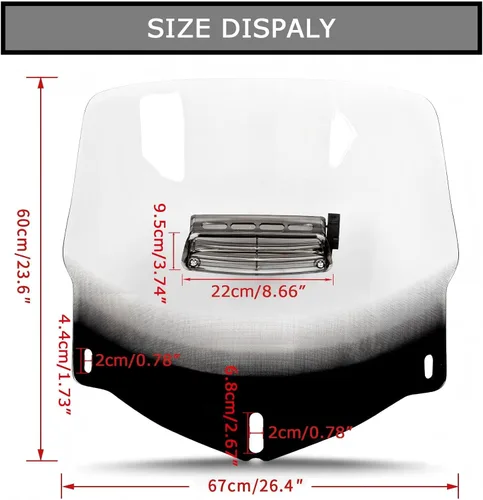 Vista 4 de PSLER Parabrisas de motocicleta con ventilación de aire para Goldwing GL1800 2001-2017 (limpio)