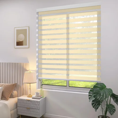 Vista 11 de ACMEART Persianas motorizadas de cebra con control remoto, de doble capa enrollables, traslúcidas para ventanas, persianas inteligentes con banda