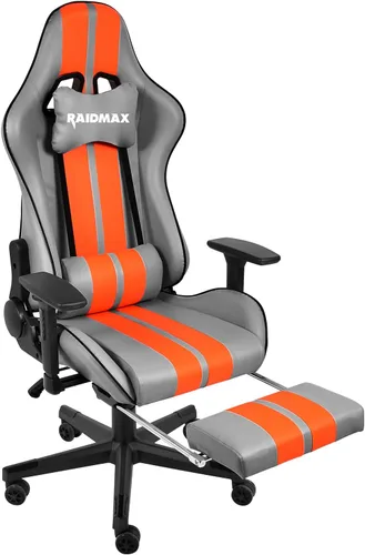 Vista 11 de Raidmax Superior DK905 - Sillas de juegos para computadora de auto de carreras, reposabrazos ajustable 3D, almohadas de cabeza y madera, base