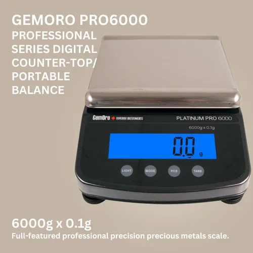 Vista 2 de GemOro Platinum PRO6000 Báscula portátil duradera y precisa para encimera de Jewelers Herramienta de precisión digital con lectura profesional