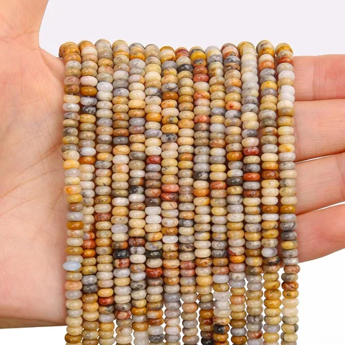 Vista 57 de BONNY BOXX 1 hebra (150 piezas) Cuentas naturales de turquesa africana de 2 * 4 mm, cuentas de disco de ábaco de piedra natural, cuentas sueltas