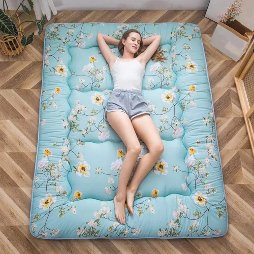 Vista 23 de Shiki - Colchón de futón japonés, colchón grueso de suelo, almohadilla de dormir enrollable con funda lavable para dormitorio de invitados