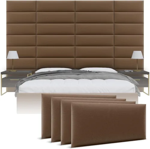 Vista 23 de Cabeceras tapizadas Vänt - Paneles de pared para montar en la pared tamaño Queen/Full - Champán neutro metálico - Juego de 4 paneles