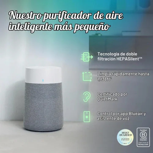 Vista 14 de BLUEAIR Purificadores de aire para el dormitorio del hogar y el dormitorio Blanco/Pizarra