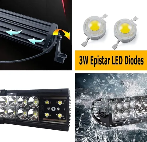 Vista 3 de iJDMTOY Kit de luz LED de doble fila compatible con Chevy 2002-06 Avalanche, 03-07 Silverado 2500 3500, incluye (2) barras de luz mini de 36 W de 8