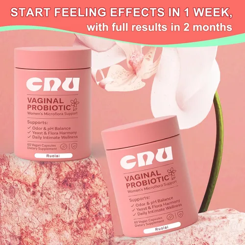 Vista 5 de Ruolai Probióticos vaginales para mujer, equilibrio de pH y prebióticos con mezcla de Lactobacillus, promueve la flora vaginal saludable y el olor