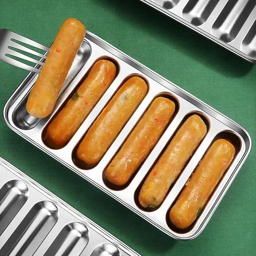 Vista 5 de mumisuto Molde para salchichas, molde casero para perros calientes de acero inoxidable 304 con 6 cavidades, molde para salchichas, suplemento