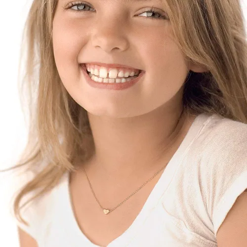 Vista 2 de Collar y dije de corazón de 14 quilates de oro con letra, collares para mujeres y niñas, regalos para el día de San Valentín