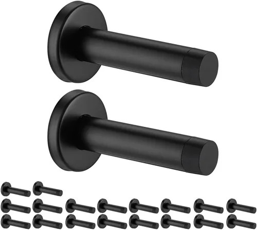Vista 15 de JQK - Tope para puerta, 304 de acero inoxidable de 1mm de espesor con amortiguación de sonido, tope de puerta con protector de pared de goma, 2