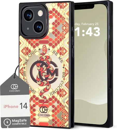 Vista 80 de Cocomii - Funda rectangular compatible con iPhone 14 Pro - Compatible con MagSafe, patrón de carey, estampado animal, brillante, magnética
