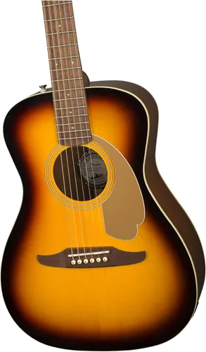Vista 3 de Fender Guitarra acústica Malibu Player, con 2 años de garantía, Sunburst, diapasón de nogal
