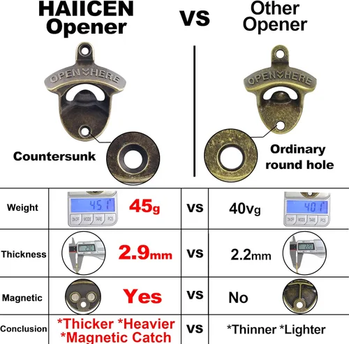 Vista 3 de Abrebotellas montado en la pared, bronce antiguo, abrebotellas de cerveza retro, montaje para poste, barbacoa, KTV, cocina