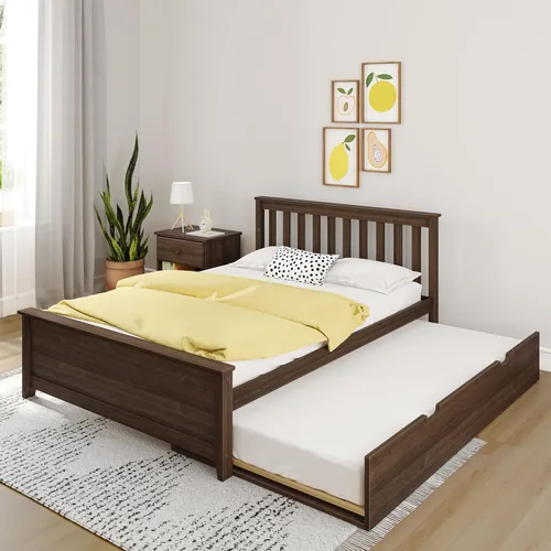 Vista 32 de Max & Lily Cama clásica individual de suelo, 79.75 pulgadas, marco de cama baja de madera maciza para niños, cama de piso moderna para dormitorio