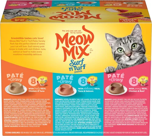 Vista 12 de Meow Mix Paté in Gravy Wet Cat Food with Real Chicken & Beef, 2.75 Ounce (Pack of 12)