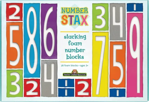 Vista 4 de Teacher Created Resources Number STAX - Bloques de números de espuma apilables (TCR20123), 28 piezas, 4+