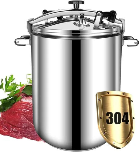 Olla a presión de acero inoxidable de 80 cuartos de galón, olla a presión comercial muy grande, olla a presión de cocción a vapor grande a prueba de
