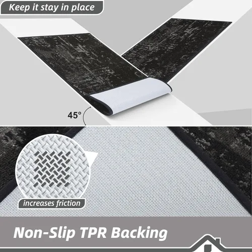 Vista 4 de BEQHAUSE Tapete para puerta de 20 x 32 pulgadas, antideslizante, lavable, resistente a las manchas, absorbente, tapete de bienvenida para puerta