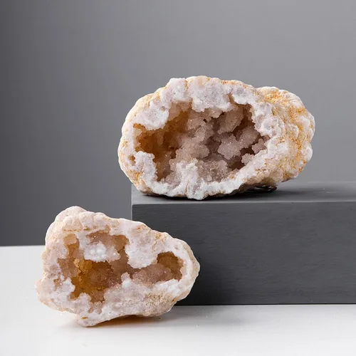 Vista 5 de Natural Agate Geode Slice Quartz Cluster Crystal Points Minerals Specimen High Crystal Cuarzo Cluster/Druzy Natural Reiki Rock Used for Clarity and