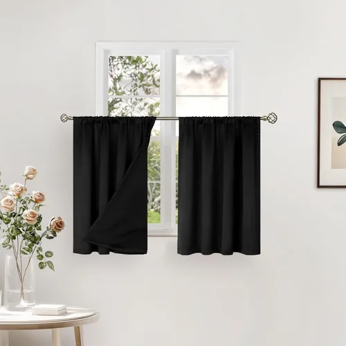 Vista 108 de BGment - Cortinas opacas para sala de estar de 63 pulgadas de largo, juego de 2 paneles, cortinas para oscurecer toda la habitación, cortinas