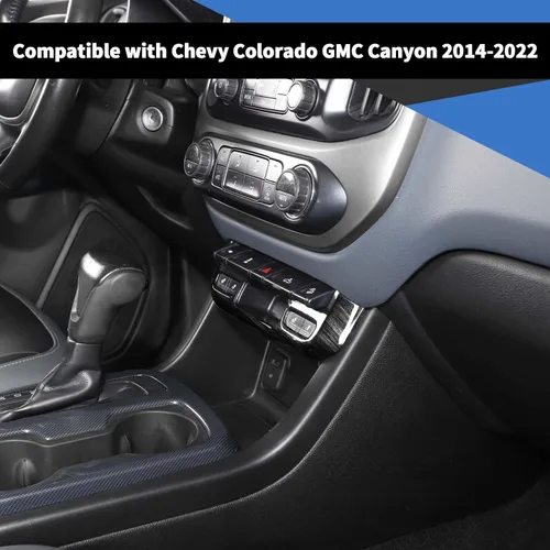 Vista 3 de Voodonala Cubierta de panel de interruptor de luz de emergencia compatible con Chevy Colorado/GMC-Canyon 2014-2022, grano de madera negro