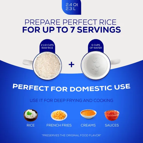 Vista 5 de Universal (Tamaño Pequeño) Caldero 7 Tazas - 2.4 QT / 2.3 L, Olla de Aluminio Inoxidable, Distribución de Calor Uniforme y Cocina Rápida, Olla