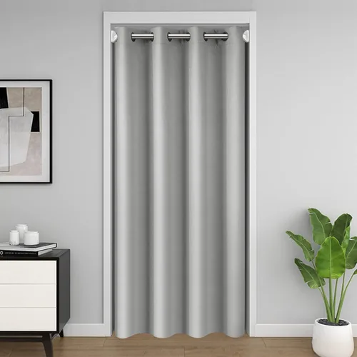 Cortina de puerta para privacidad de puerta, cortinas corredizas para puerta de armario, 80 pulgadas de largo, con aislamiento térmico, para divisor